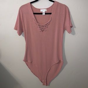 Pink strappy bodysuit!